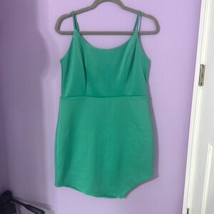 City Studios Green Asymmetrical Mini Dress